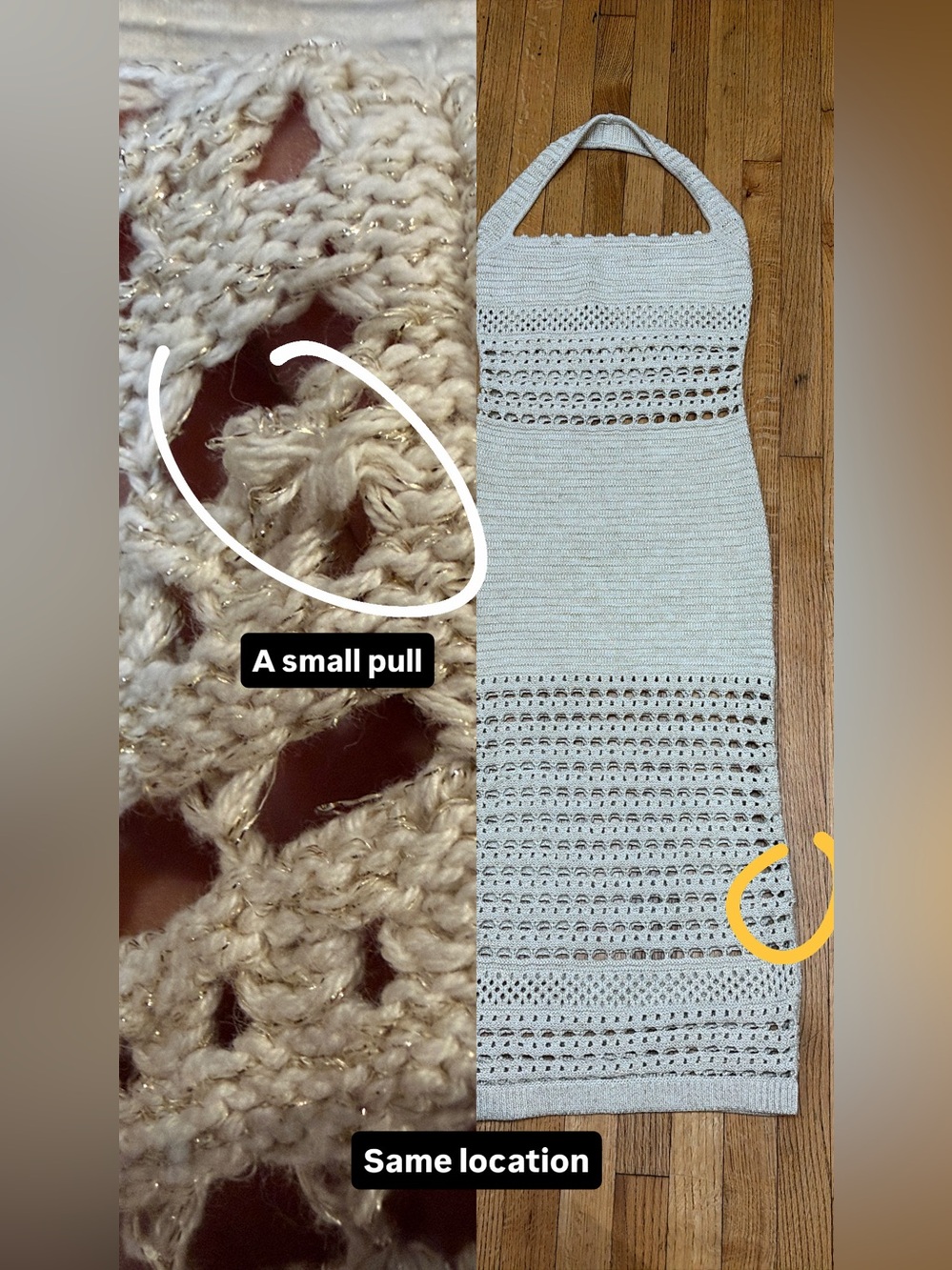 RETROFETE jaycee crochet dress in bone size S - Picture 14 of 15